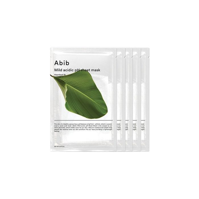 Abib Mild Acidic pH Sheet Mask - Heartleaf Fit (5ea) Set