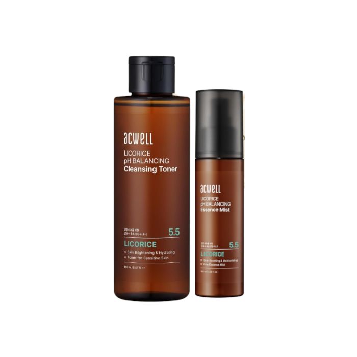 ACWELL Licorice pH Balancing Cleansing Toner - 150ml + Essence Mist - 100ml Set