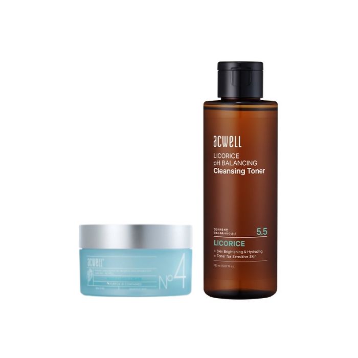 ACWELL No5.5 Licorice pH Balancing Cleansing Toner - 150ml (1ea) + Aqua Clinity Cream Original - 50ml (1ea) Set