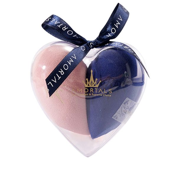 AMORTALS Beauty Blender Set - Heart Shape BB Sponge (Blue & Pink) - 2pcs
