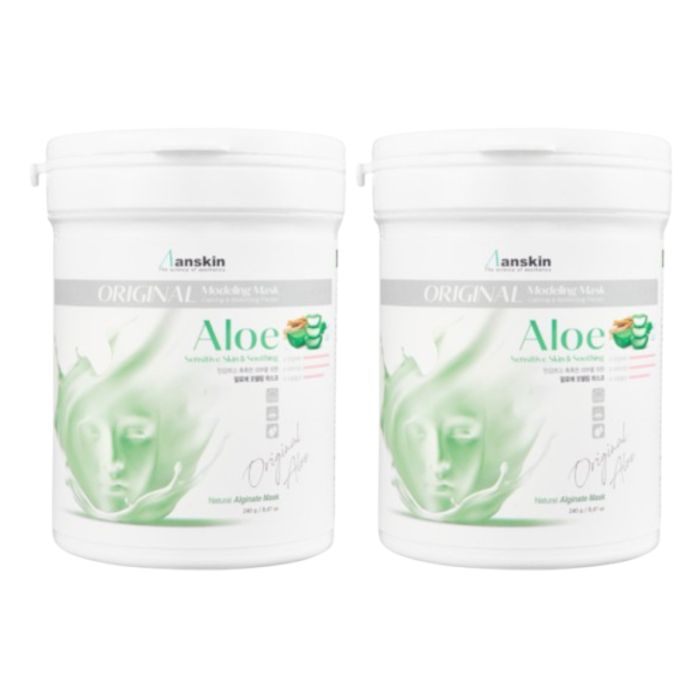 Anskin Modeling Mask - (240g) - Aloe (2ea) Set (New)