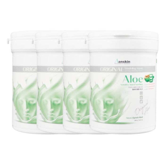 Anskin Modeling Mask - (240g) - Aloe (4ea) Set (New)