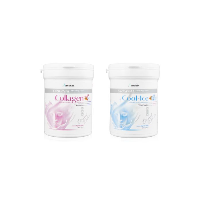 Anskin Modeling Mask - (240g) - Collagen (1ea) + Cool-Ice (1ea) Set