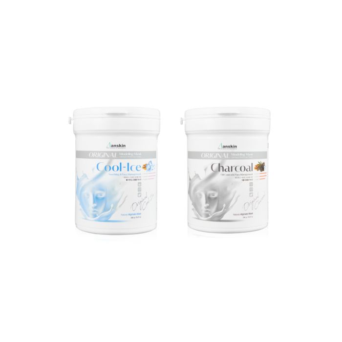 Anskin Modeling Mask - (240g) - Cool-Ice (1ea) + Charcoal (1ea) Set