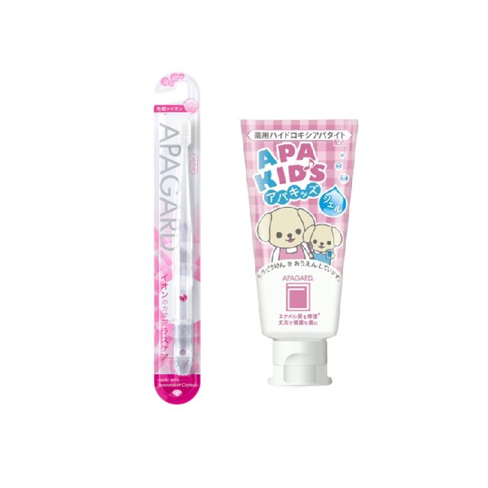 APAGARD Apa-Kids Gel Toothpaste - 60g (1ea) + APAGARD - Crystal Toothbrush - 1pc - Random Color (1ea) Set