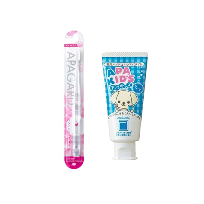 APAGARD Apa-Kids Toothpaste - 60g (1ea) + APAGARD - Crystal Toothbrush - 1pc - Random Color (1ea) Set