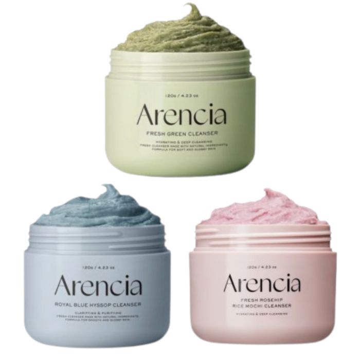 Arencia Fresh Green & Royal Roseship & Royal Blue Rice Mochi Cleanser - 120g (3ea) Set