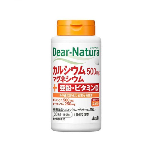 Asahi Dear Natura Calcium, Magnesium, Zinc, Vitamin D 30 Days Supply - 180 tablets