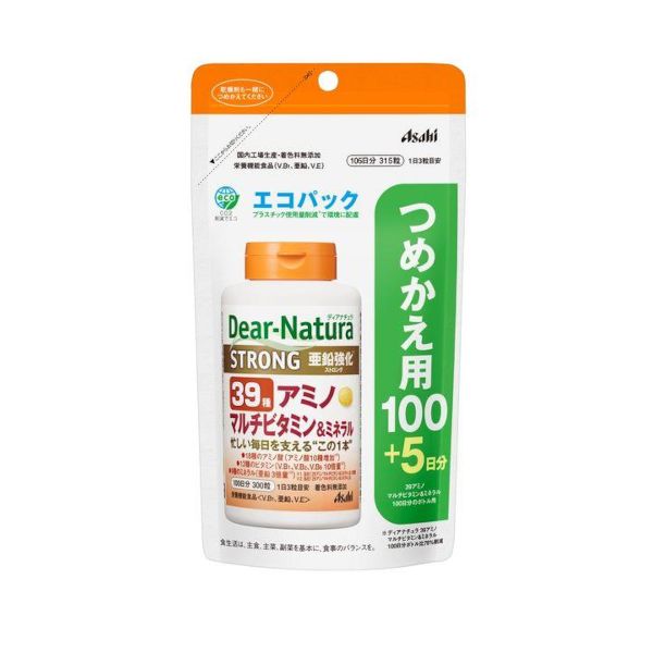 Asahi Dear Natura Strong 39 Amino Multivitamin & Mineral Eco Pack Refill - 315 tablets