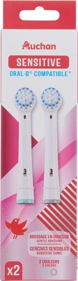 Auchan sensitive brossette de rechange pour brosse à dents électrique x2