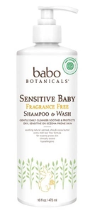 Babo Botanicals Sensitive Baby Fragrance Free Shampoo And Wash