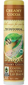 Badger Company Cocoa Butter Lip Balm, Creamy Cocoa