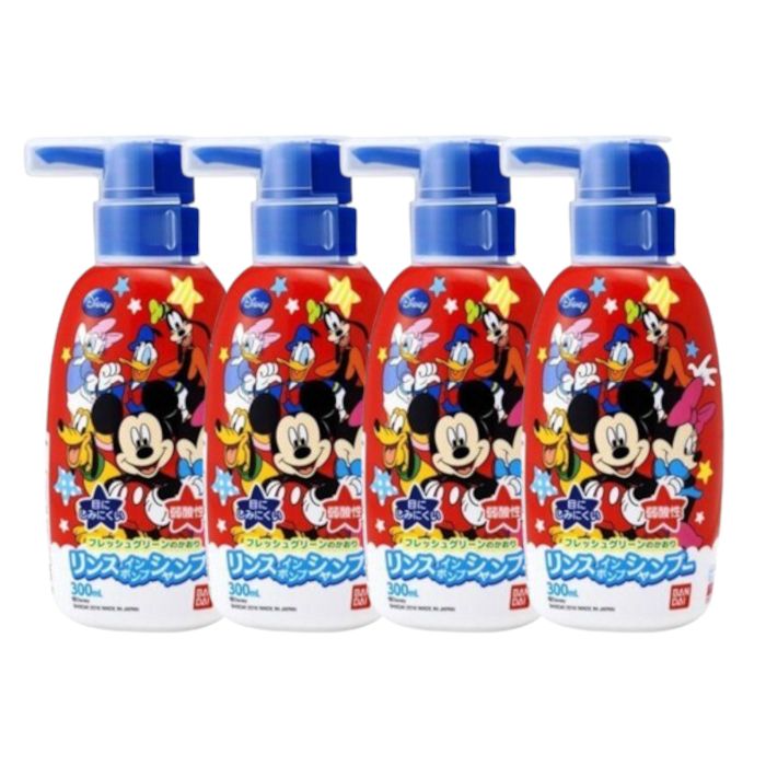Bandai All in One Bubble Shower Gel - 300ml - Mickey & Friends (4ea) Set