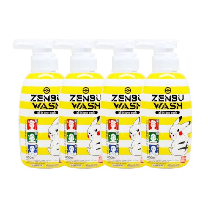 Bandai All in One Bubble Shower Gel - 300ml - Pokemon (4ea) Set