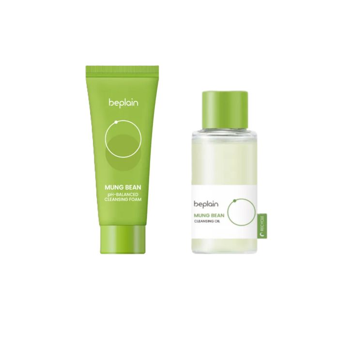 beplain Mung Bean Cleansing Oil + Cleansing Foam Travel Set