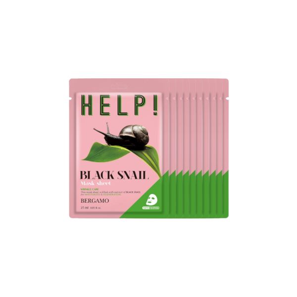Bergamo Help! Mask Pack - Black Snail - 10pcs