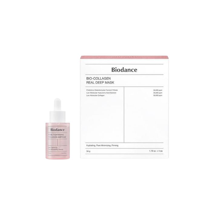 Biodance Bio-Collagen Real Deep Mask - 4pcs + Pore Tightening Collagen Ampoule - 50ml Set