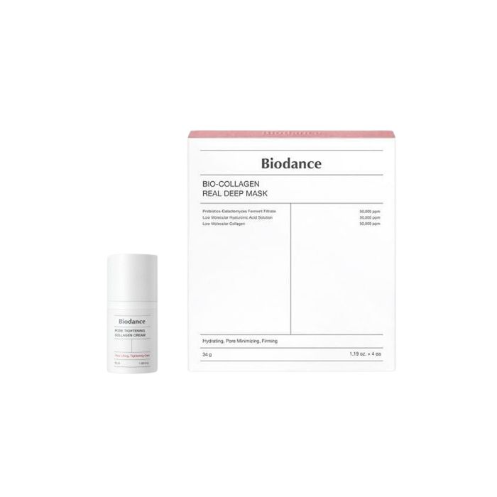 Biodance Bio-Collagen Real Deep Mask - 4pcs + Pore Tightening Collagen Cream - 50ml Set
