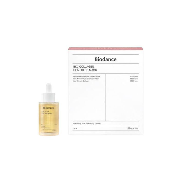 Biodance Bio-Collagen Real Deep Mask - 4pcs + Skin Glow Vital Ampoule - 50ml Set