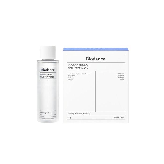 Biodance Hydro Cera-Nol Real Deep Mask - 4pcs + First Synergy Toner - 150ml Set