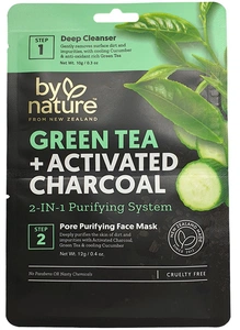 By Nature Green Tea + Activated Charcoal Two Step Mask Kit
