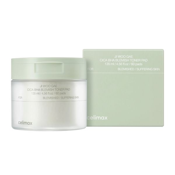 CELIMAX Ji Woo Gae Cica BHA Blemish Toner Pad - 170ml/60pcs