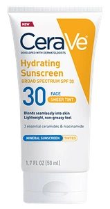 CeraVe Hydrating Sunscreen Broad Spectrum Spf 30 Face Sheer Tinted