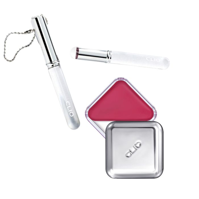 CLIO Essential Lipcheek Tap 05 Cherry Shower + Lip Brush Set