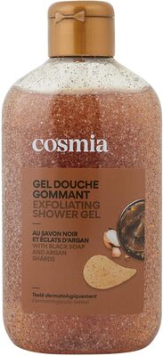 Gel douche gommant au savon noir et éclats d'argan