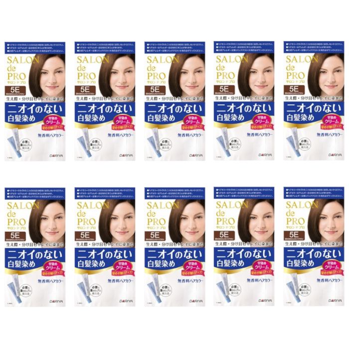 Dariya Salon De Pro Hair Color Cream - 1box - 5E Deep Elegant Brown (10ea) Set