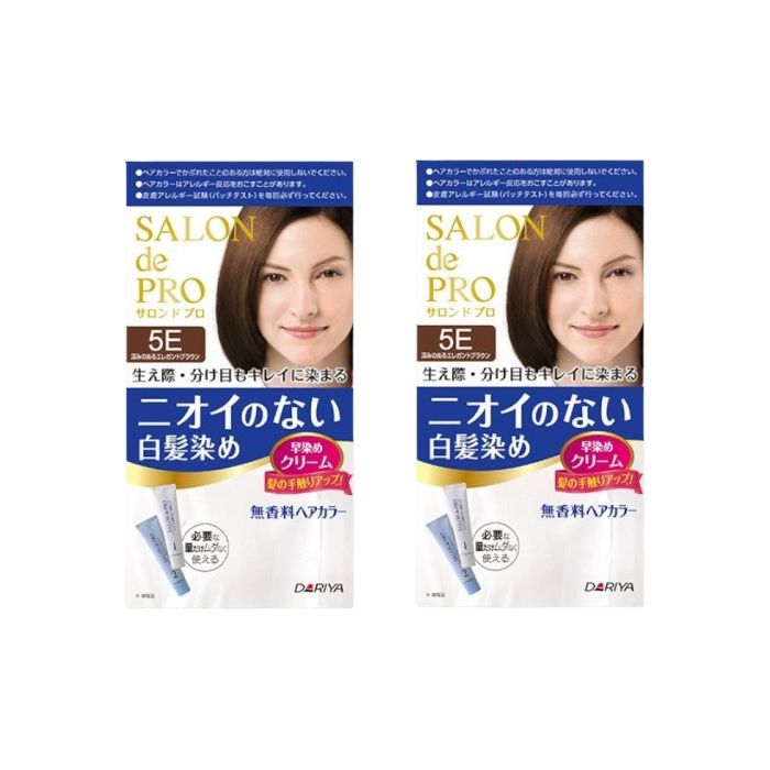 Dariya Salon De Pro Hair Color Cream - 1box - 5E Deep Elegant Brown (2ea) Set