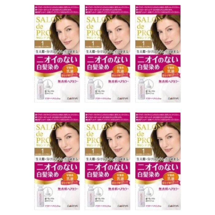 Dariya Salon De Pro Hair Color Emulsion 1box - 1 Pretty bright light brown (6ea) Set