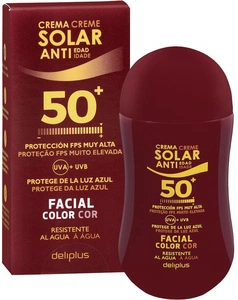 Deliplus Crema Solar Anti-edad Facial Con Color SPF 50+