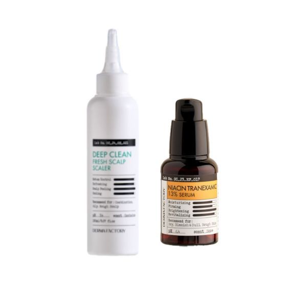 DERMA FACTORY Niacin Tranexamic 13% Serum - 30ml (1ea) & Deep Clean Fresh Scalp Scalper - 150ml (1ea) Set