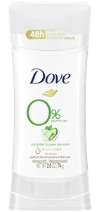 Dove 0% Aluminum Deodorant Stick Cucumber And Green Tea