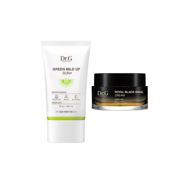 Dr.G Royal Black Snail Cream 50ml + Green Mild Up Sun+ (SPF50+ PA++++) - 50ml (1ea) Set
