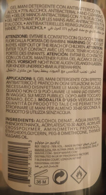 Gel mani detergente con antibatterico 71% alcool