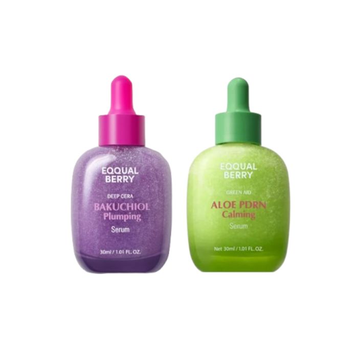 EQQUALBERRY Bakuchiol Plumping Serum - 30ml (1ea) + Aloe PDRN Calming Serum - 30ml (1ea) Set