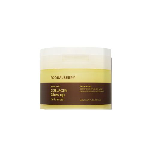 EQQUALBERRY Collagen Glow Up Gel Toner Pads - 140ml/60pads
