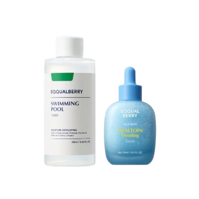 EQQUALBERRY Swimming Pool Daily Facial Toner - 155ml (1ea) + Hyaltoin Flooding Serum - 30ml (1ea) Set
