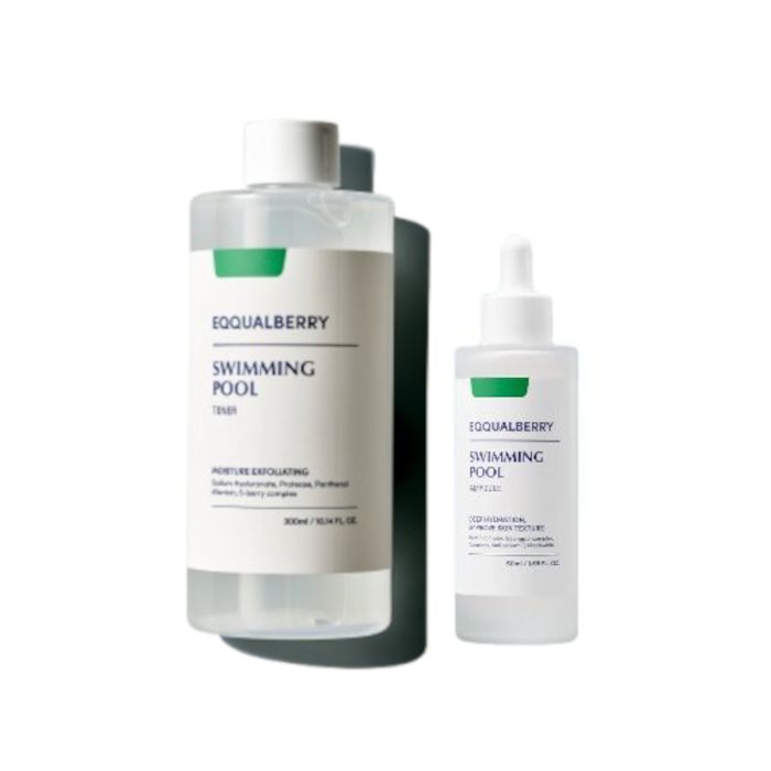 EQQUALBERRY Swimming Pool Daily Facial Toner - 300ml (1ea) X Swimming Pool Ampoule - 50ml (1ea) Set