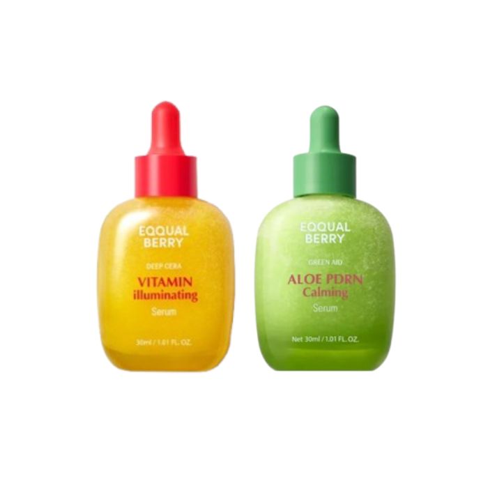 EQQUALBERRY Vitamin Illuminating Serum - 30ml (1ea) + Aloe PDRN Calming Serum - 30ml (1ea) Set