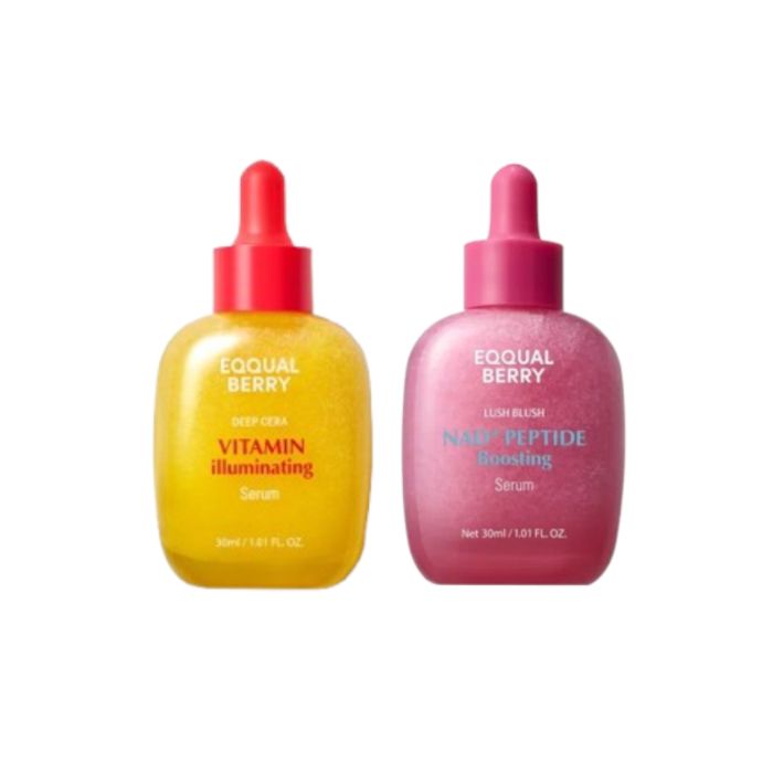 EQQUALBERRY Vitamin Illuminating Serum - 30ml (1ea) + NAD+ Peptide Boosting Serum - 30ml (1ea) Set