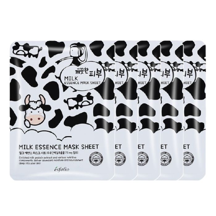 esfolio Pure Skin Essence Mask Sheet - 25ml*1pc - Milk (5ea) Set