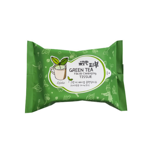 esfolio Pure Skin Green Tea Facial Cleansing Tissue - 20pcs