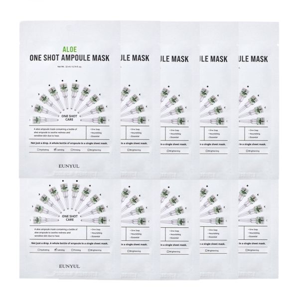EUNYUL Aloe One Shot Ampoule Mask - 10pcs