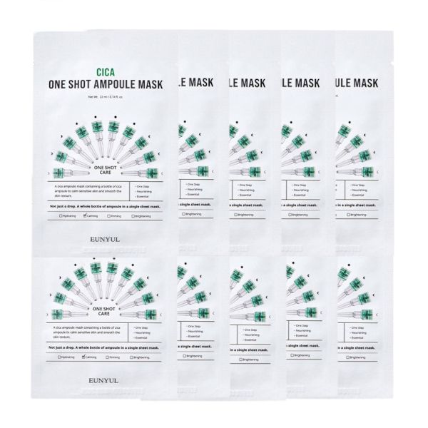EUNYUL Cica One Shot Ampoule Mask - 10pcs