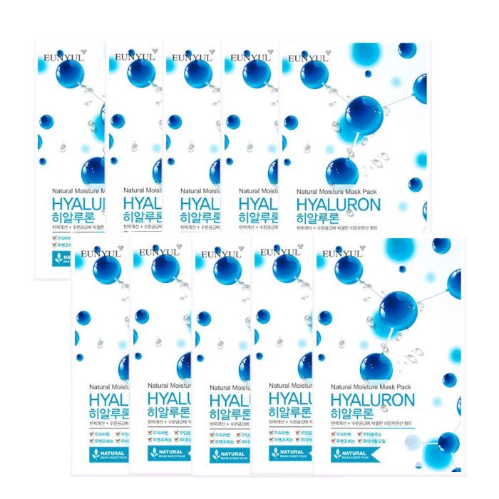 EUNYUL EUNYUL - Natural Moisture Mask Pack - Hyaluron - 10pcs set
