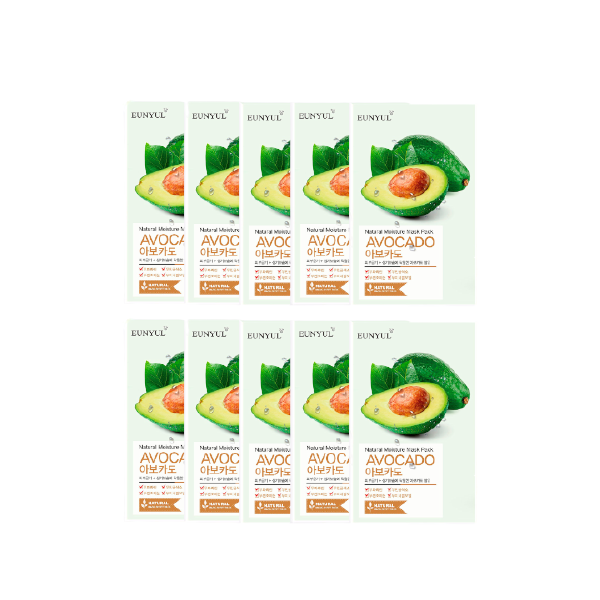 EUNYUL Natural Moisture Mask Pack - Avocado - 10pcs