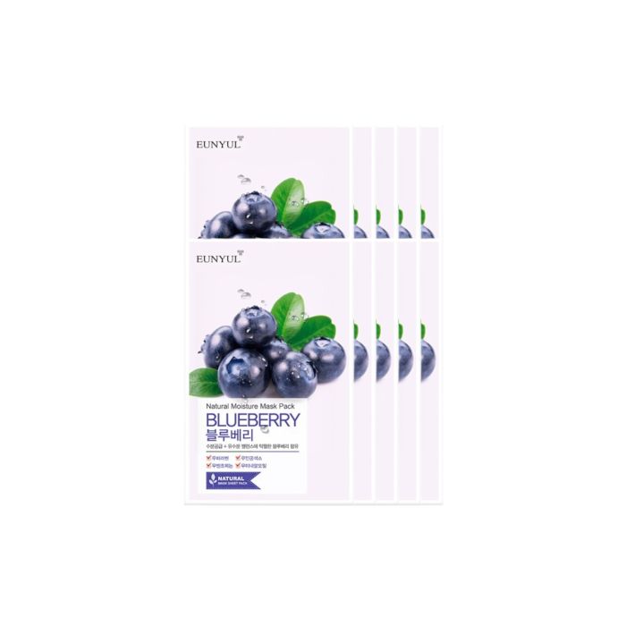 EUNYUL Natural Moisture Mask Pack - Blueberry - 10pcs set